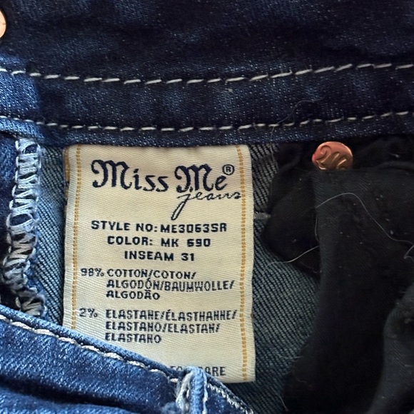 Miss Me Dark Blue Embroidered Skinny Jeans - Picture 5 of 7